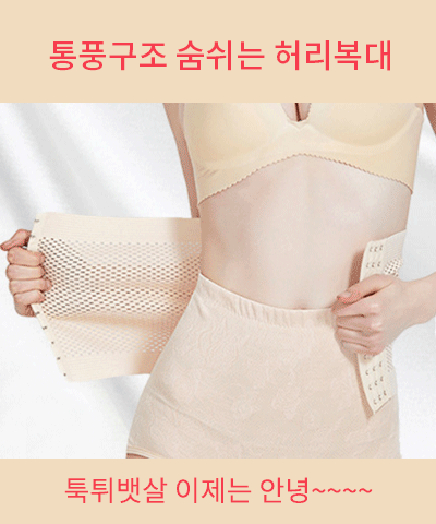 21cm 펀칭 통풍 허리 다이어트 복대 뱃살 보정속옷